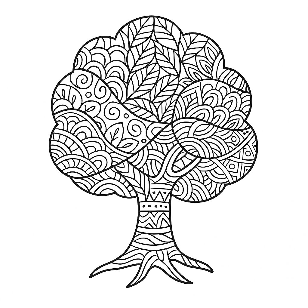 Cây xanh phong cách Zentangle