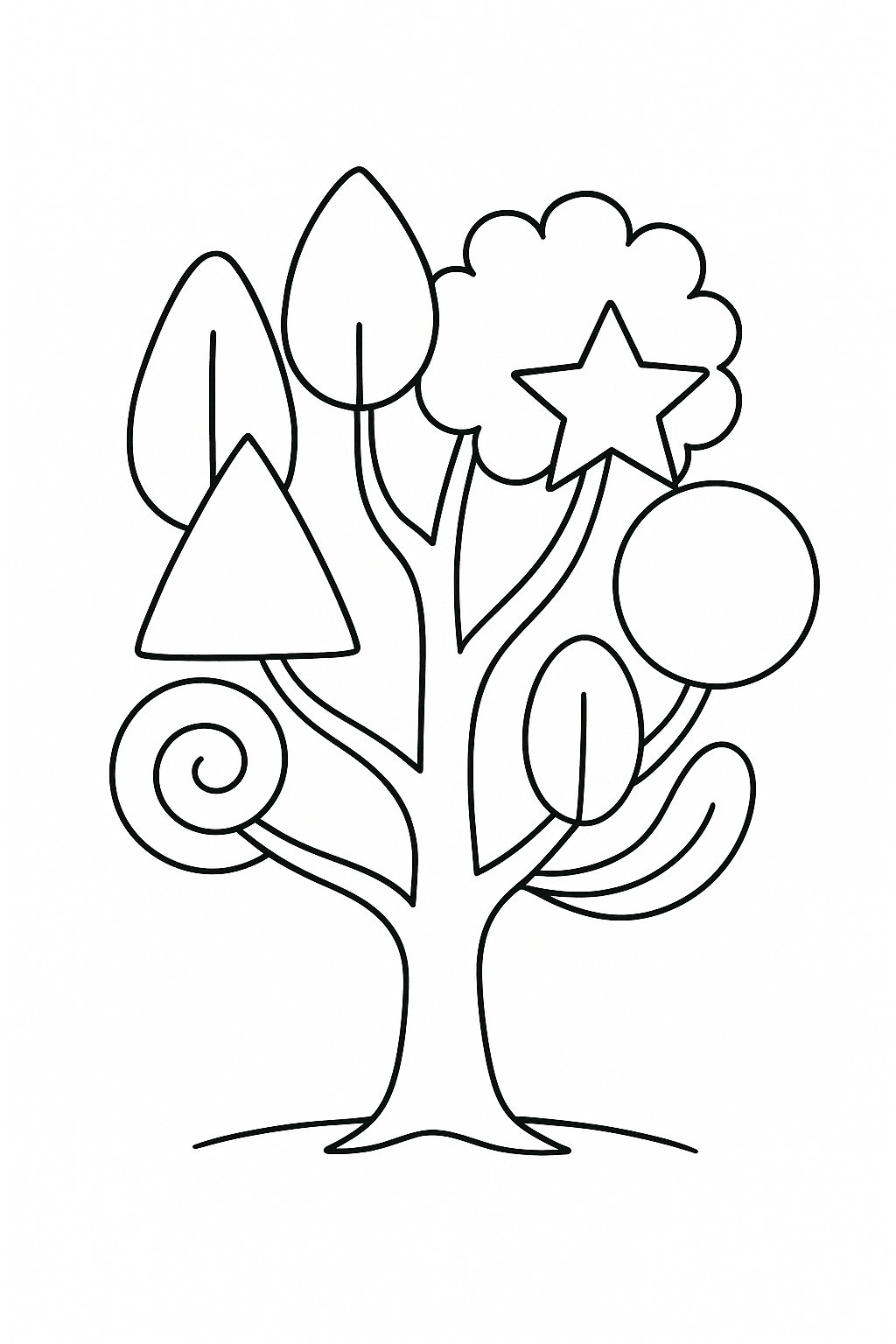 Tranh tô màu cây xanh cho bé 2025 dễ tải PDF