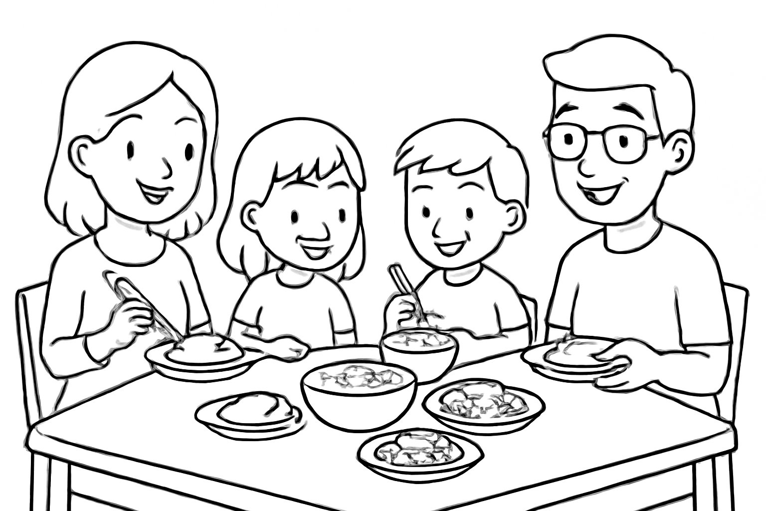 Gia đình bên mâm cơm