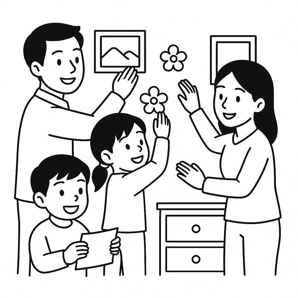 Gia đình trang trí nhà