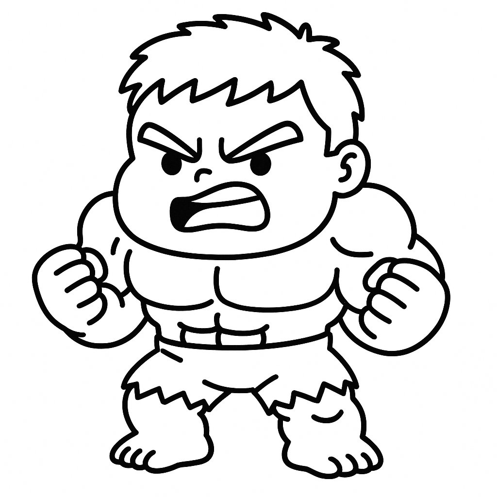 Tô màu Hulk cho bé – Tranh tô màu khổng lồ xanh 2025