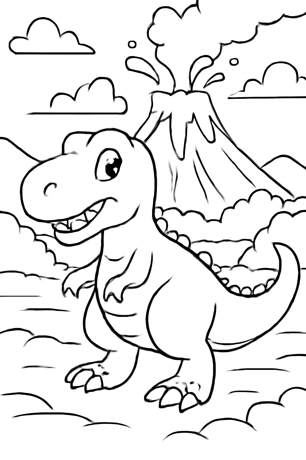 Tô màu khủng long bạo chúa cho bé 2025 dễ tải