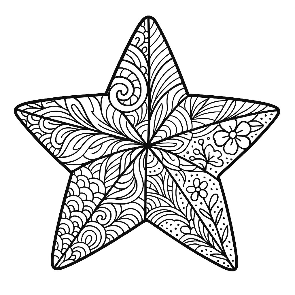 Ngôi sao phong cách Zentangle