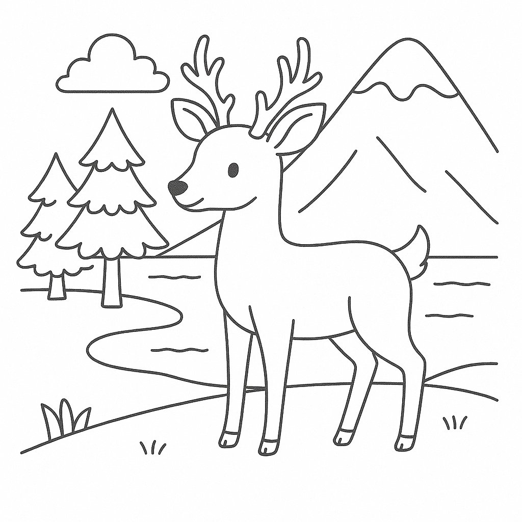 Phong cách nai với phong cảnh