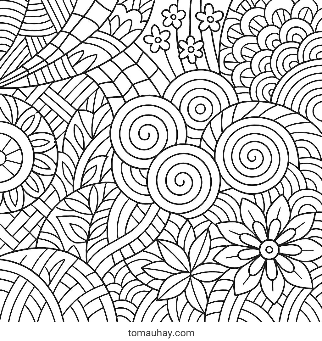 Tranh tô màu nhiều chi tiết cho bé 2026 | Tải PDF miễn phí - Phong cách zentangle