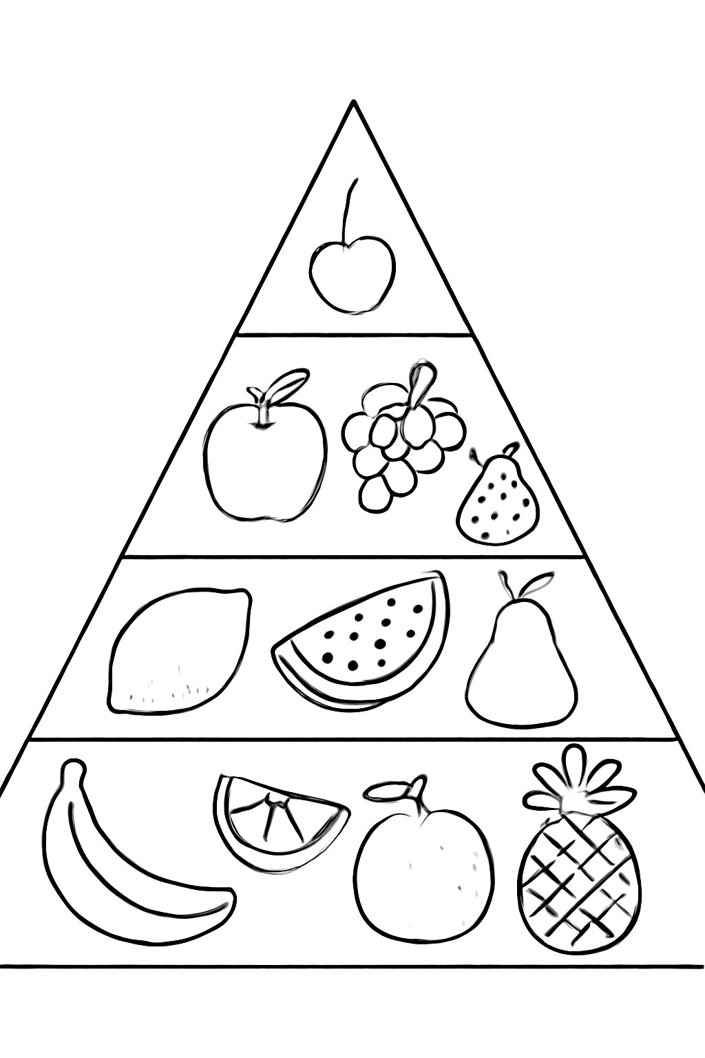 Tháp dinh dưỡng vẽ hoa quả