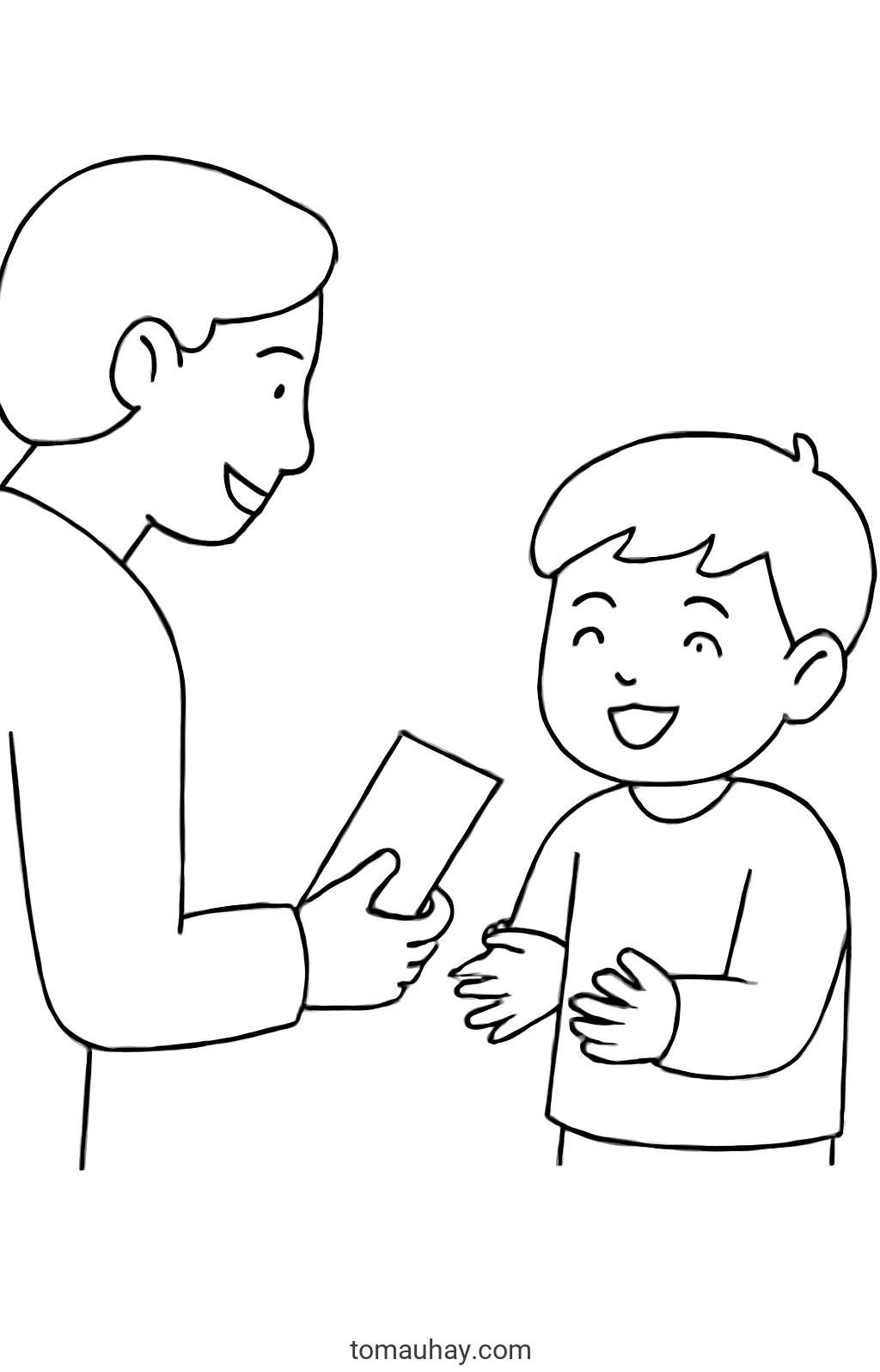 Tranh tô màu ngày Tết Nguyên Đán cho bé 2026 đẹp nhất - Tranh tô màu Bé nhận lì xì