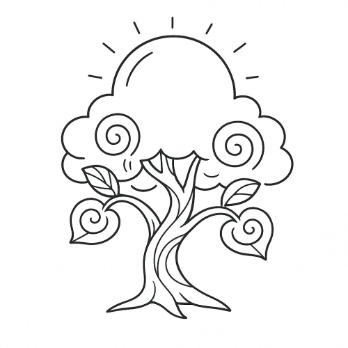 Tô màu cây xanh cho bé 2025 | Tranh tô màu PDF miễn phí