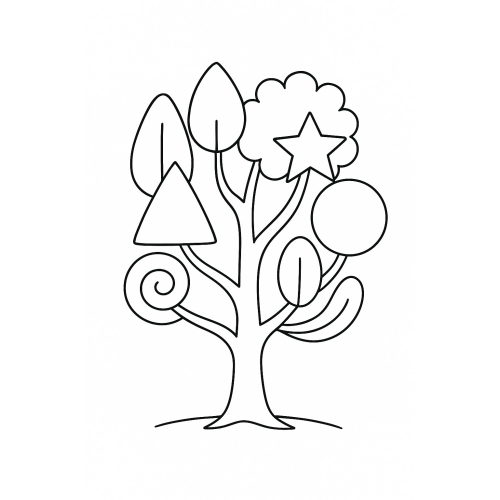 Tranh tô màu cây xanh cho bé 2025 dễ tải PDF