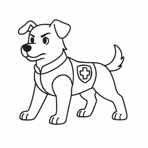 Tô màu chó cứu hộ 2025 - Tranh tô màu chó cứu hộ cho bé PDF