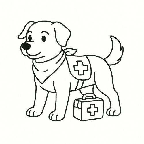 Tô màu chó cứu hộ 2025 - Tranh tô màu chó cứu hộ cho bé PDF