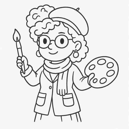 Tô màu chân dung cô giáo 2025 - Tranh tô màu cho bé tải PDF