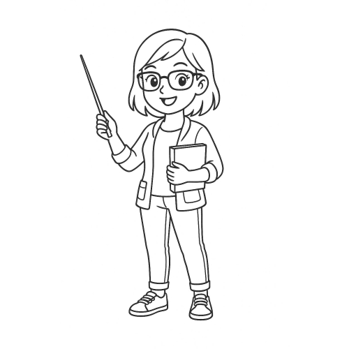 Tô màu chân dung cô giáo 2025 - Tranh tô màu cho bé tải PDF