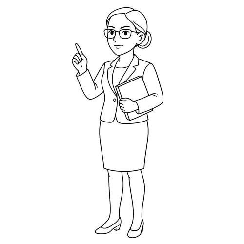 Tô màu chân dung cô giáo 2025 - Tranh tô màu cho bé tải PDF