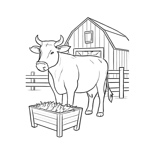 Tô màu con bò 2025 - Tranh tô màu con bò cho bé tải PDF