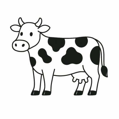 Tô màu con bò 2025 - Tranh tô màu con bò cho bé tải PDF