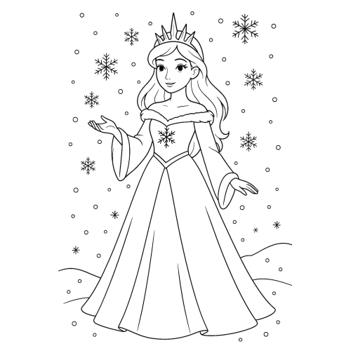 Tranh tô màu công chúa cho bé đẹp dễ thương