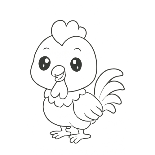 Tô màu con gà trống 2025 - Tranh tô màu gà trống cho bé PDF