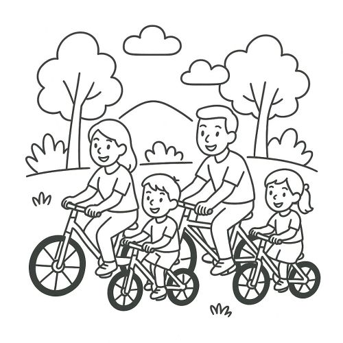 32+ Tranh tô màu Gia đình hạnh phúc cho bé