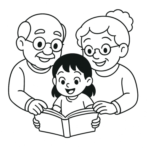 32+ Tranh tô màu Gia đình hạnh phúc cho bé