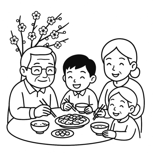 32+ Tranh tô màu Gia đình hạnh phúc cho bé