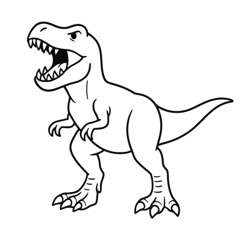 Tô màu khủng long bạo chúa cho bé 2025 dễ tải