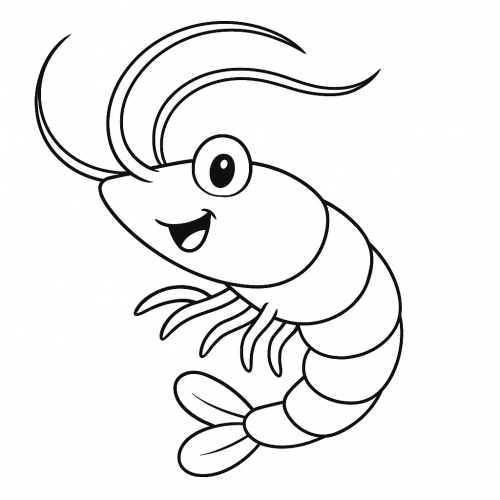 Tranh tô màu con tôm cho bé 2025 - Hình tô màu PDF dễ tải