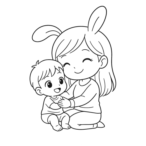 Tranh tô màu tặng mẹ cho bé 2025 - Hình tô màu PDF