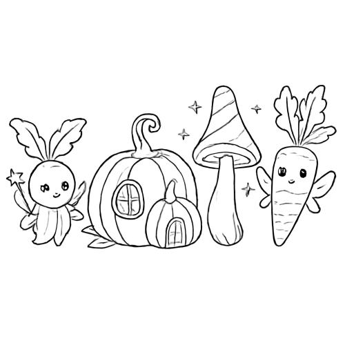 Tranh tô màu rau củ quả cho bé 2025 - Hình tô màu PDF