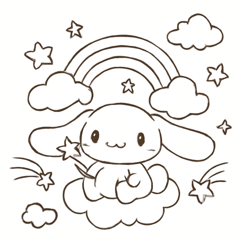 Tranh tô màu Cinnamoroll cute cho bé 2025 