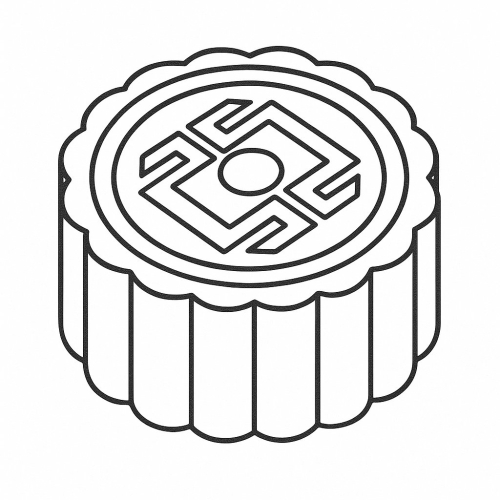 Tranh tô màu bánh trung thu cho bé 2025 -  dễ thương