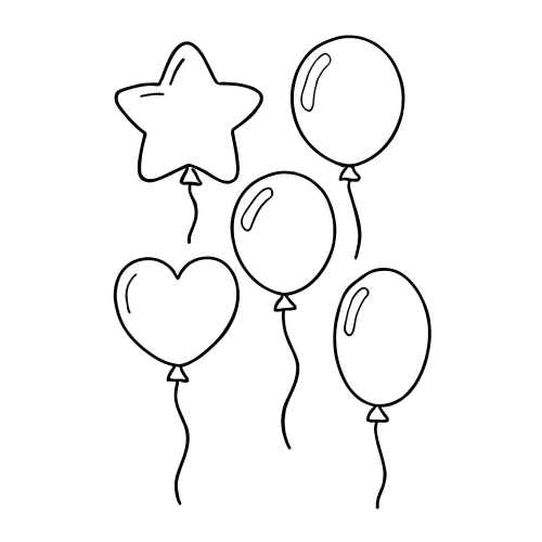 Tranh Tô Màu Chùm Bóng Bay Cho Bé - Sáng Tạo Năm 2025