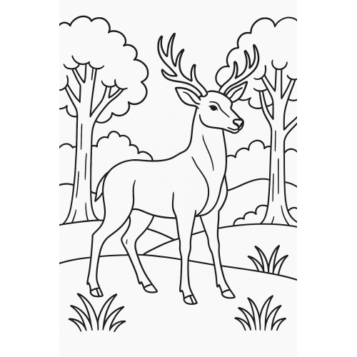 Tranh Tô Màu Con Nai Cho Bé - Sáng Tạo Năm 2025