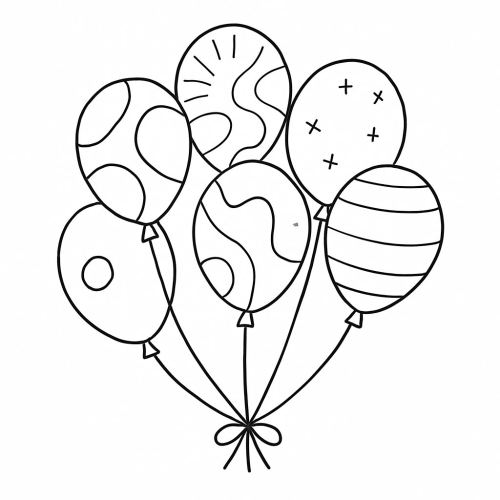 Tranh Tô Màu Chùm Bóng Bay Cho Bé - Sáng Tạo Năm 2025