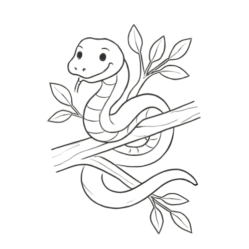 Tô màu con rắn 2025 - Tranh tô màu con rắn cho bé PDF