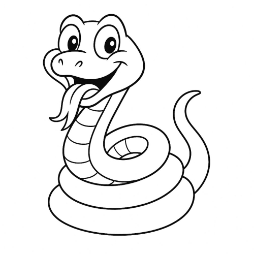 Tô màu con rắn 2025 - Tranh tô màu con rắn cho bé PDF