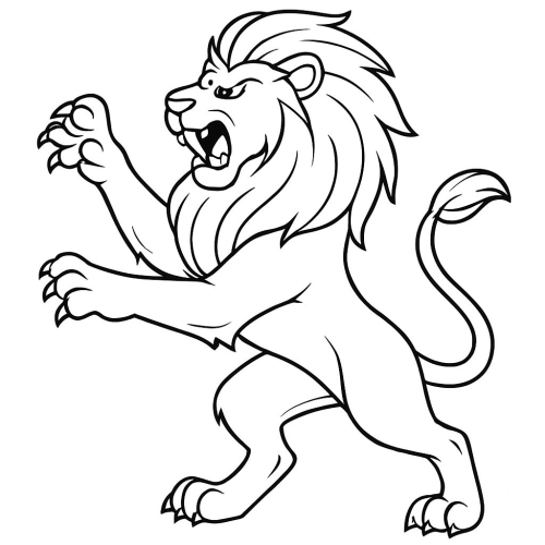 Tô màu con sư tử 2025 - Tranh tô màu sư tử cho bé PDF