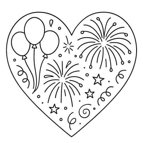 Tô màu trái tim cho bé 2025 | Tranh tô màu PDF đẹp