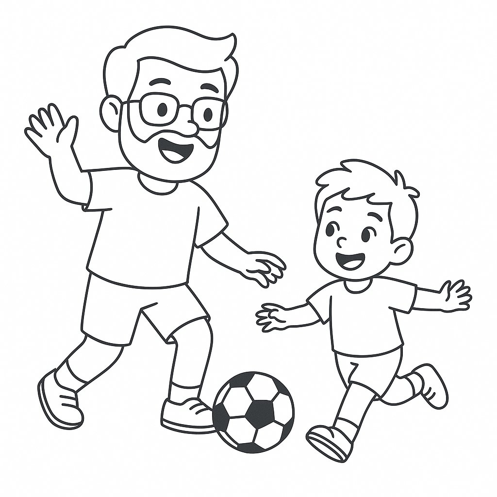 Bố và con chơi thể thao