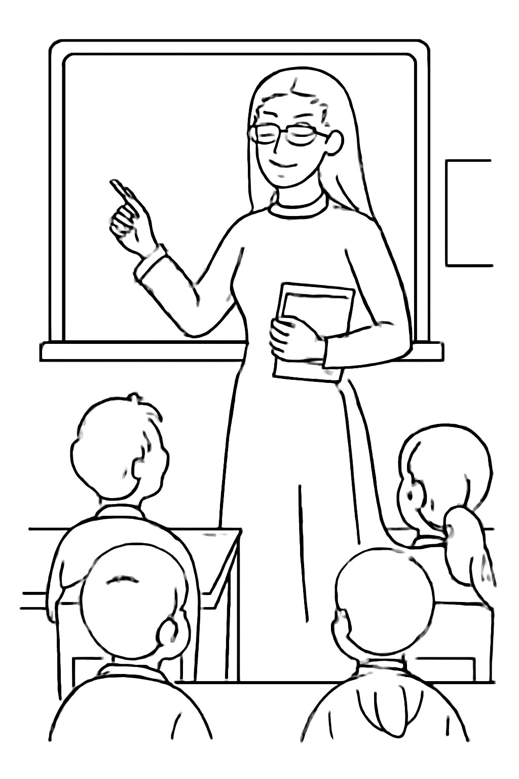 Cô giáo áo dài đứng lớp