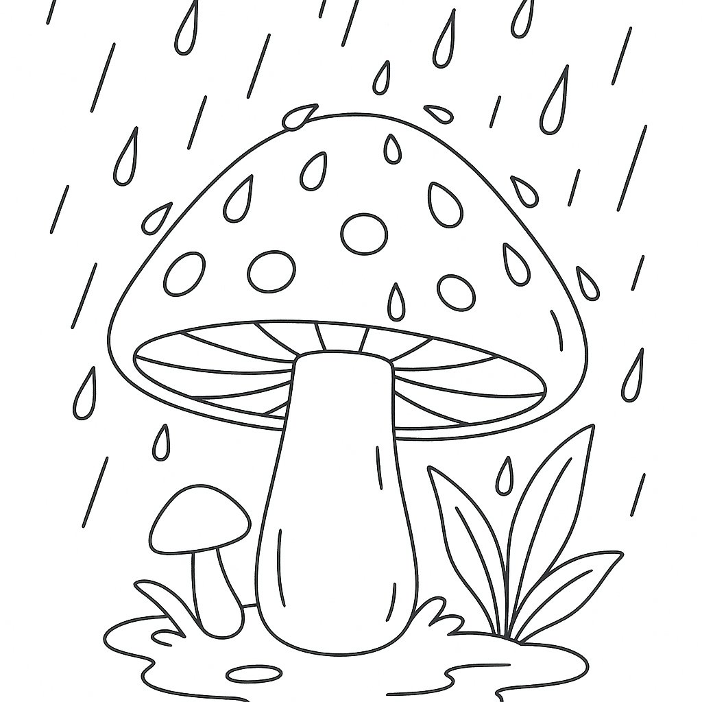 Nấm dưới cơn mưa