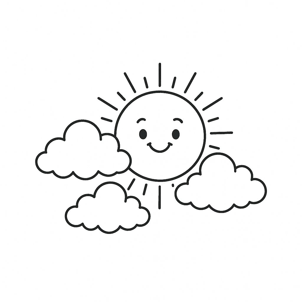 Ông mặt trời và đám mây hoạt hình