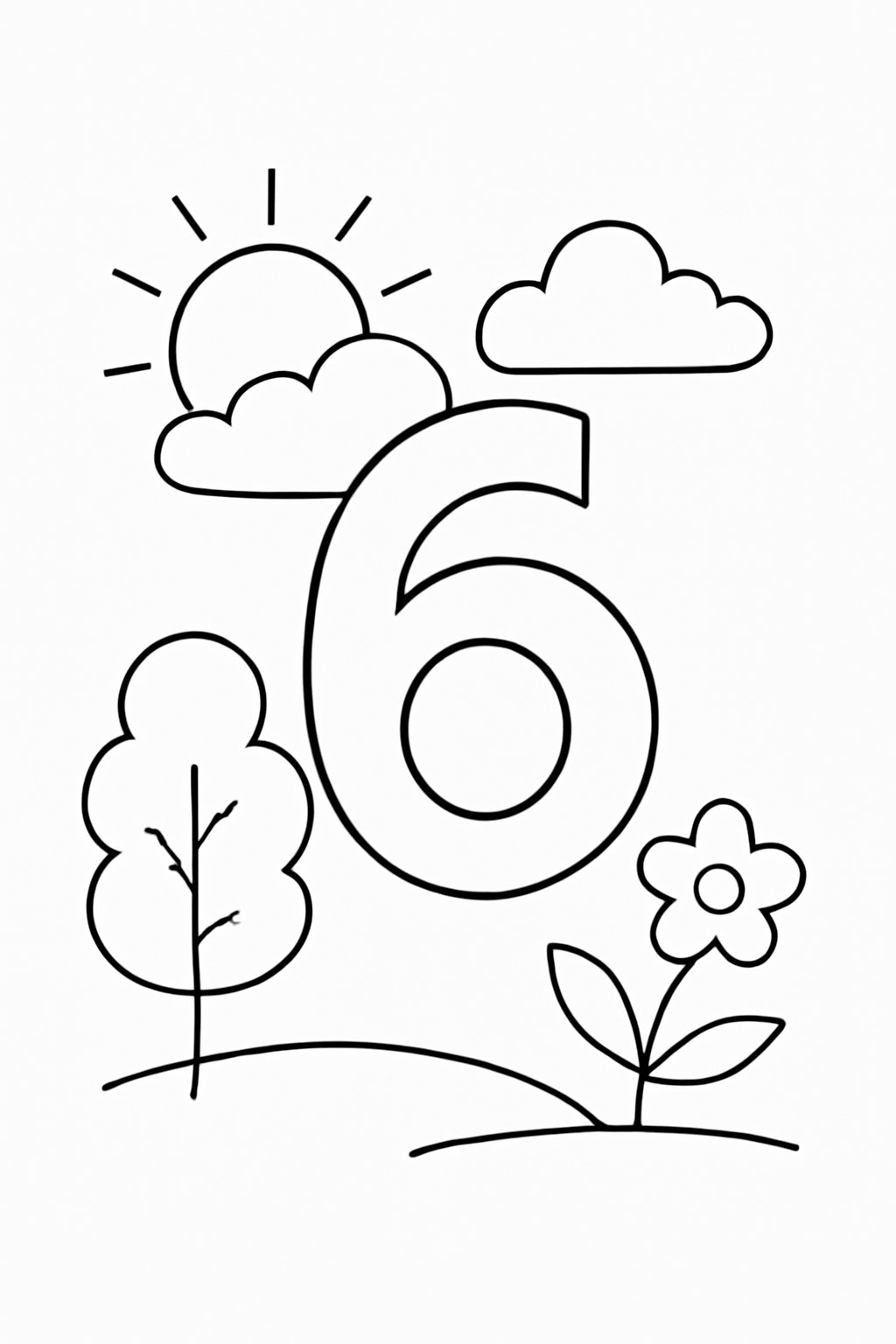 Tô màu số 6 cho bé 2025 - Tranh tô màu sáng tạo