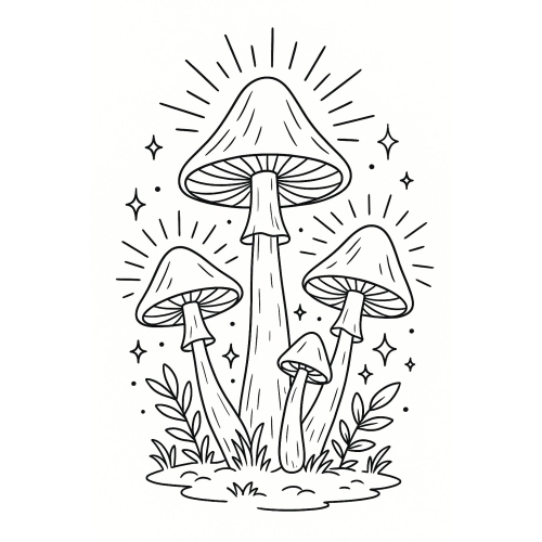 Tranh Tô Màu Cây Nấm Cho Bé Năm 2025 - Khám Phá Thiên Nhiên