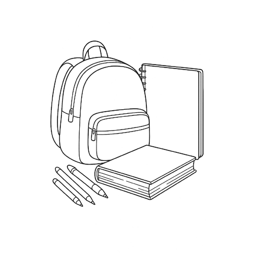 Tranh tô màu đồ dùng học tập cho bé 2025 - PDF tải về