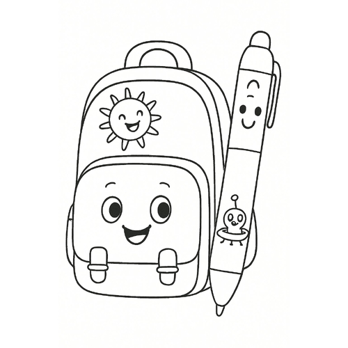 Tranh tô màu đồ dùng học tập cho bé 2025 - PDF tải về