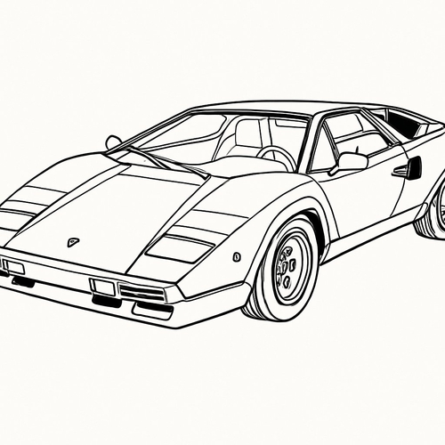 Tranh tô màu xe Lamborghini cực ngầu 2025 bé cực thích