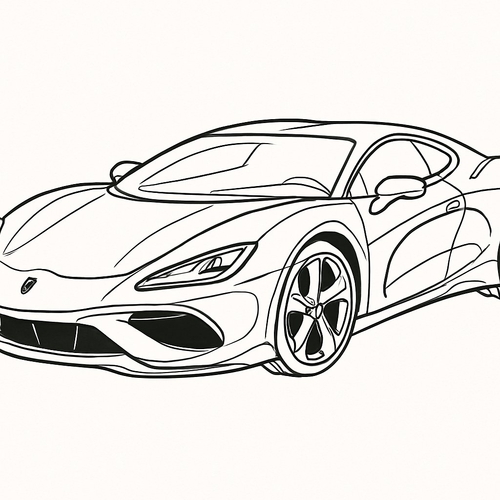 Tranh tô màu xe Lamborghini cực ngầu 2025 bé cực thích