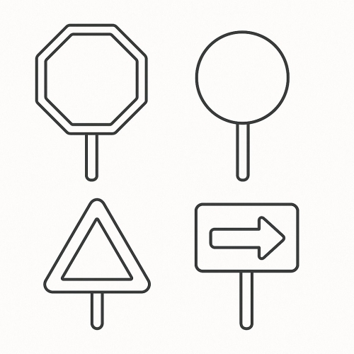 Tranh Tô Màu Biển Báo Giao Thông Cho Bé - Tải PDF 2025