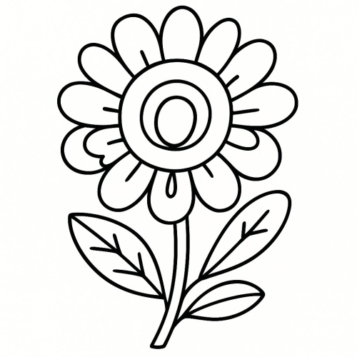 Tranh Tô Màu Hoa Cúc Cho Bé Năm 2025 - Hình Tô Màu Miễn Phí